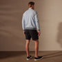 Double Retro Striped Zip Up Cardigan  in Bleached Blue/Black | James Perse Los Angeles