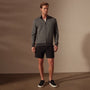 Double Retro Striped Zip Up Cardigan in Flint/Black | James Perse Los Angeles