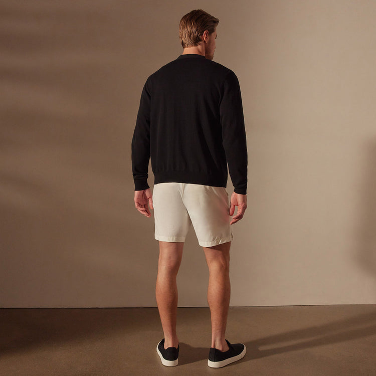 Stretch Cotton Cardigan in Black | James Perse Los Angeles
