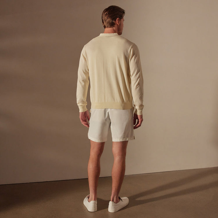 Stretch Cotton Cardigan in Ivory | James Perse Los Angeles