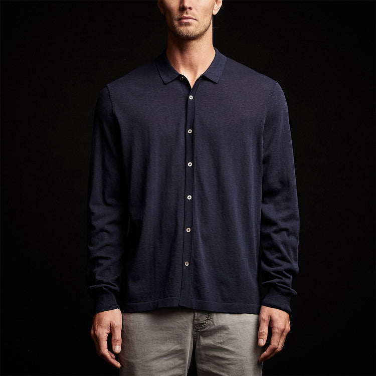 Sonoran Knit Shirt in Navy | James Perse Los Angeles