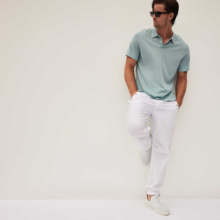 San Jacinto Knit Polo in Baby Blue | James Perse Los Angeles