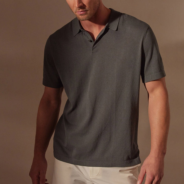 San Jacinto Knit Polo in Flint | James Perse Los Angeles