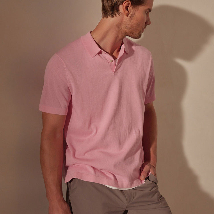 San Jacinto Knit Polo in Peony | James Perse Los Angeles