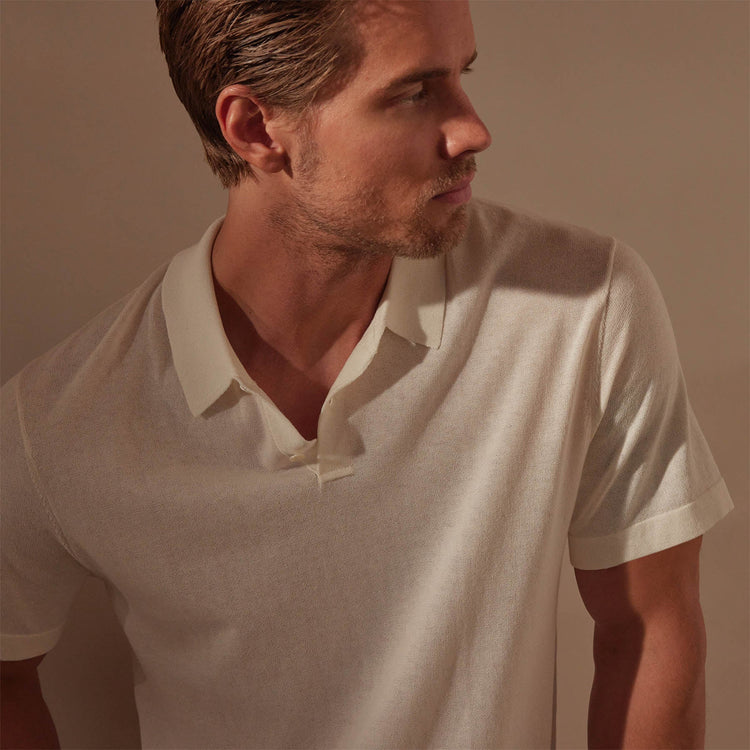 San Jacinto Knit Polo in White | James Perse Los Angeles