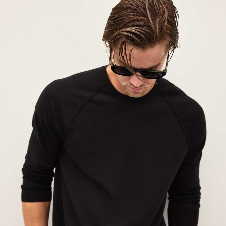 Colony Knit Crew in Black | James Perse Los Angeles
