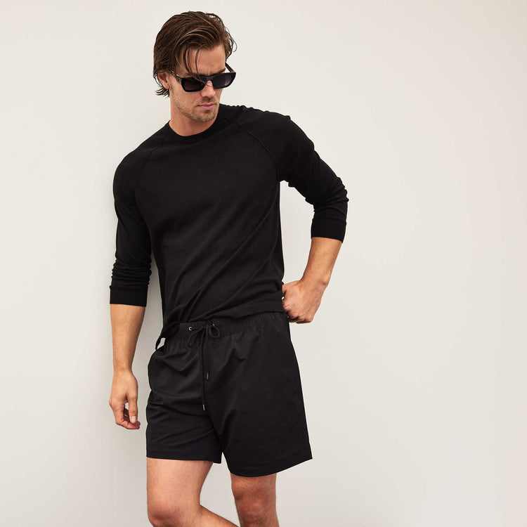 Colony Knit Crew in Black | James Perse Los Angeles
