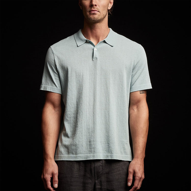 San Jacinto Knit Polo in Baby Blue | James Perse Los Angeles