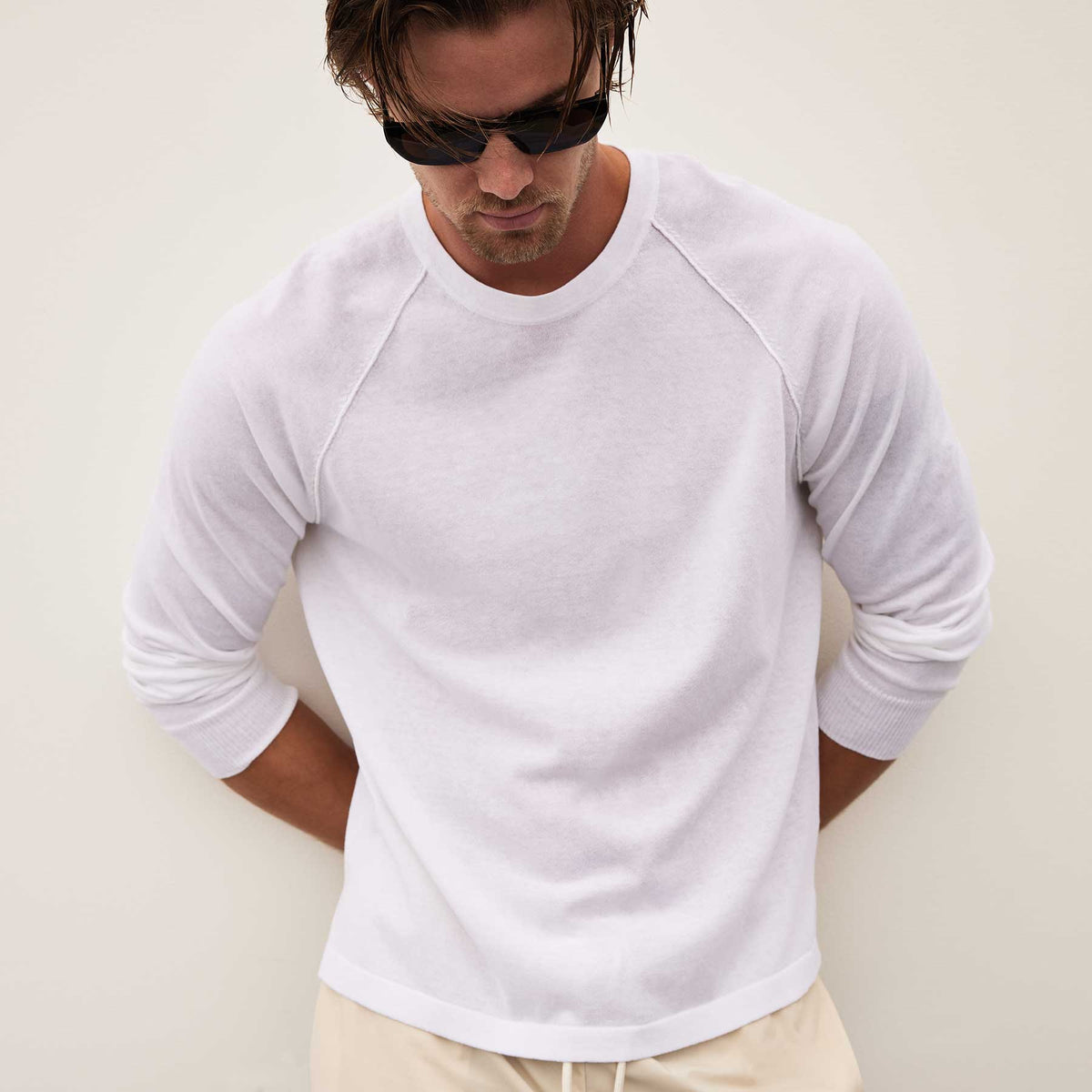 Colony Knit Crew in White | James Perse Los Angeles