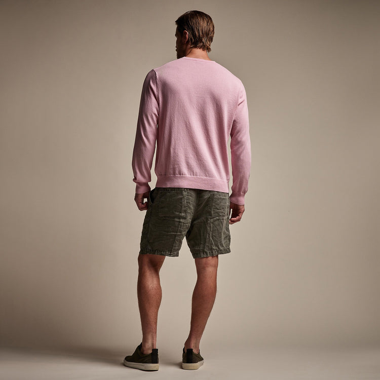 Stretch Cotton Crew Sweater in Peony | James Perse Los Angeles