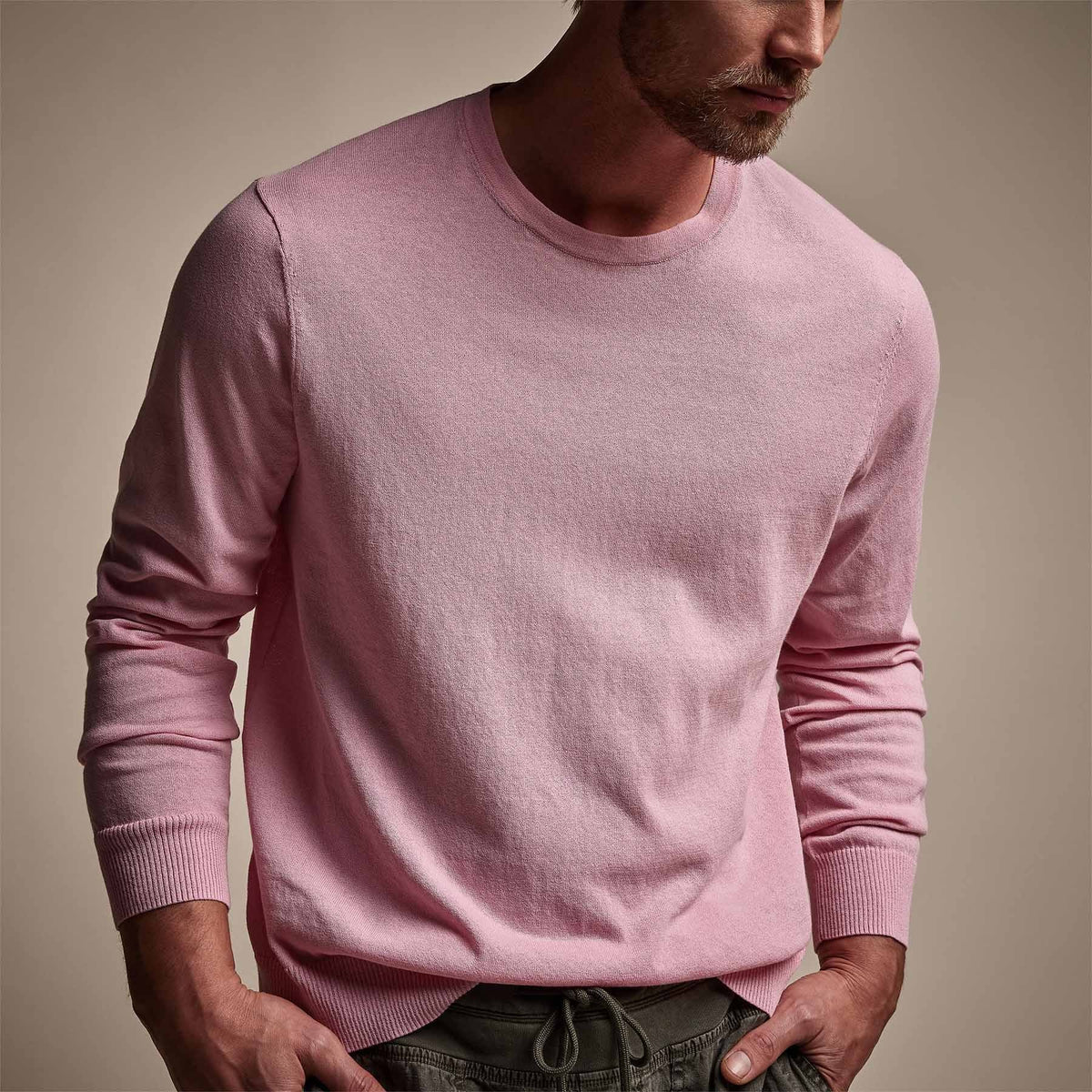 Stretch Cotton Crew Sweater in Peony | James Perse Los Angeles
