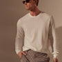 Stretch Cotton Crew Sweater in White | James Perse Los Angeles