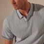 Double Retro Striped Polo in Bleached Blue/Black | James Perse Los Angeles