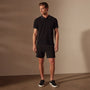 Double Retro Stripped Polo in Black/Flint | James Perse Los Angeles