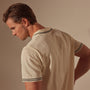 Double Retro Stripped Polo in Ivory/Black | James Perse Los Angeles