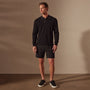 Stretch Cotton Long Sleeve Polo Sweater in Black/Flint | James Perse Los Angeles