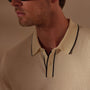 Retro Tipped Long Sleeve Polo in Ivory/Black | James Perse Los Angeles