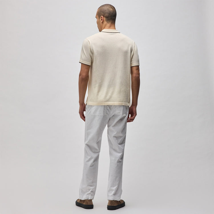Stretch Cotton Tipped Shirt in Ivory/Porcupine | James Perse in Los Angeles