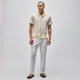 Stretch Cotton Tipped Shirt in Ivory/Porcupine | James Perse in Los Angeles