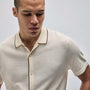 Stretch Cotton Tipped Shirt in Ivory/Porcupine | James Perse in Los Angeles