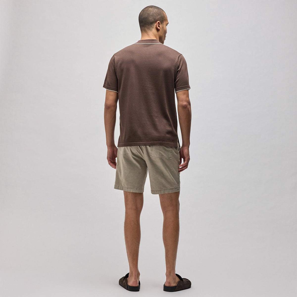 Stretch Cotton Tipped Shirt in Porcupine/Ivory | James Perse in Los Angeles