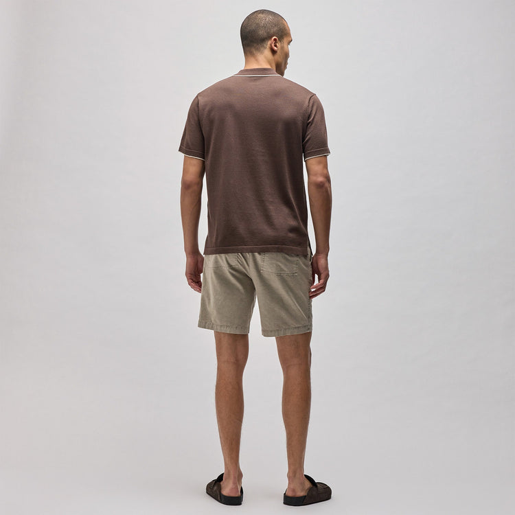 Stretch Cotton Tipped Shirt in Porcupine/Ivory | James Perse in Los Angeles
