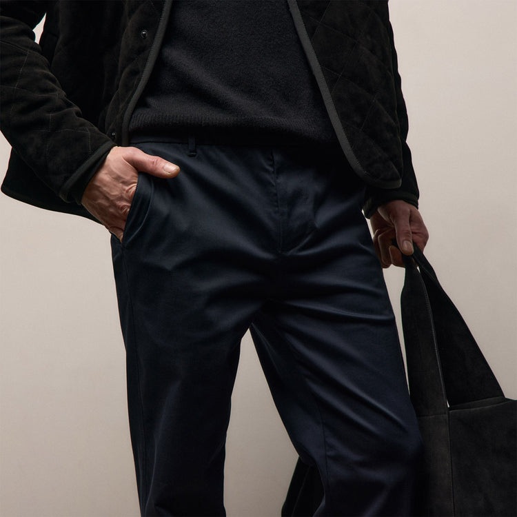 Relaxed Stretch Micro Twill Trouser in Academy | James Perse Los Angeles