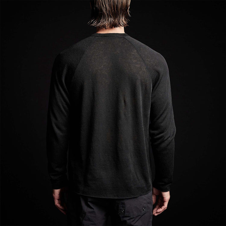 Fine double Layer Raglan Long Sleeve in Black/Navy | James Perse Los Angeles
