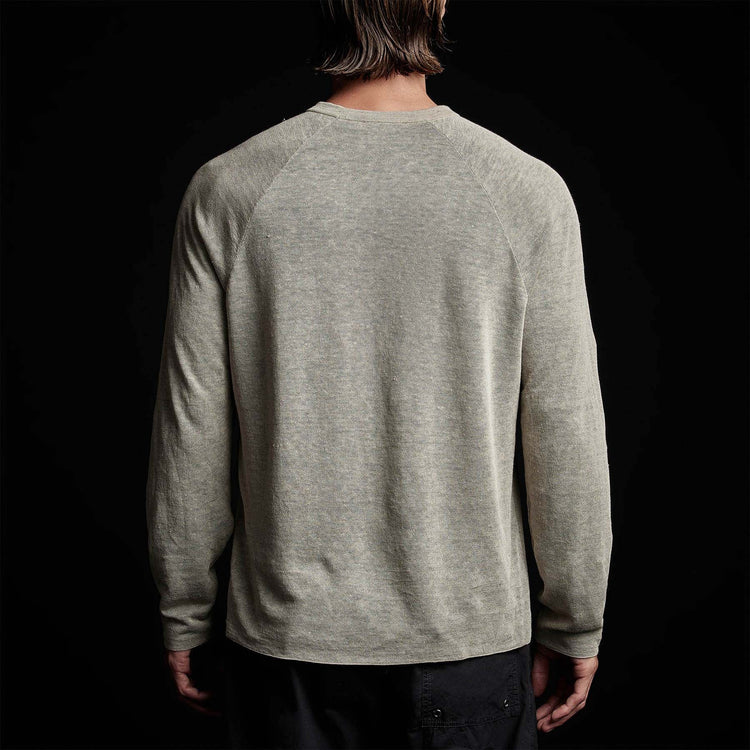 Fine double Layer Raglan Long Sleeve in Natural/Navy | James Perse Los Angeles
