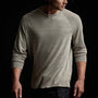Desert Knit Linen Raglan in Natural/Navy | James Perse Los Angeles