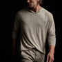 Fine Linen Double Layer Hoody in Natural/Military | James Perse Los Angeles