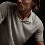 Fine Linen Double Layer Polo in Natural/Black | James Perse Los Angeles