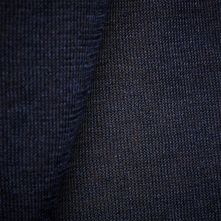Fine Linen Double Layer Polo in Navy/Black | James Perse Los Angeles