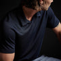 Fine Linen Double Layer Polo in Navy/Black | James Perse Los Angeles