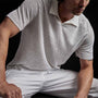 Fine Linen Double Layer Polo in White/Natural | James Perse Los Angeles