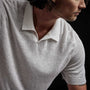 Fine Linen Double Layer Polo in White/Natural | James Perse Los Angeles