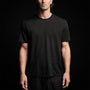 Fine Linen Double Layer Short Sleeve Crew in Black/Black | James Perse Los Angeles