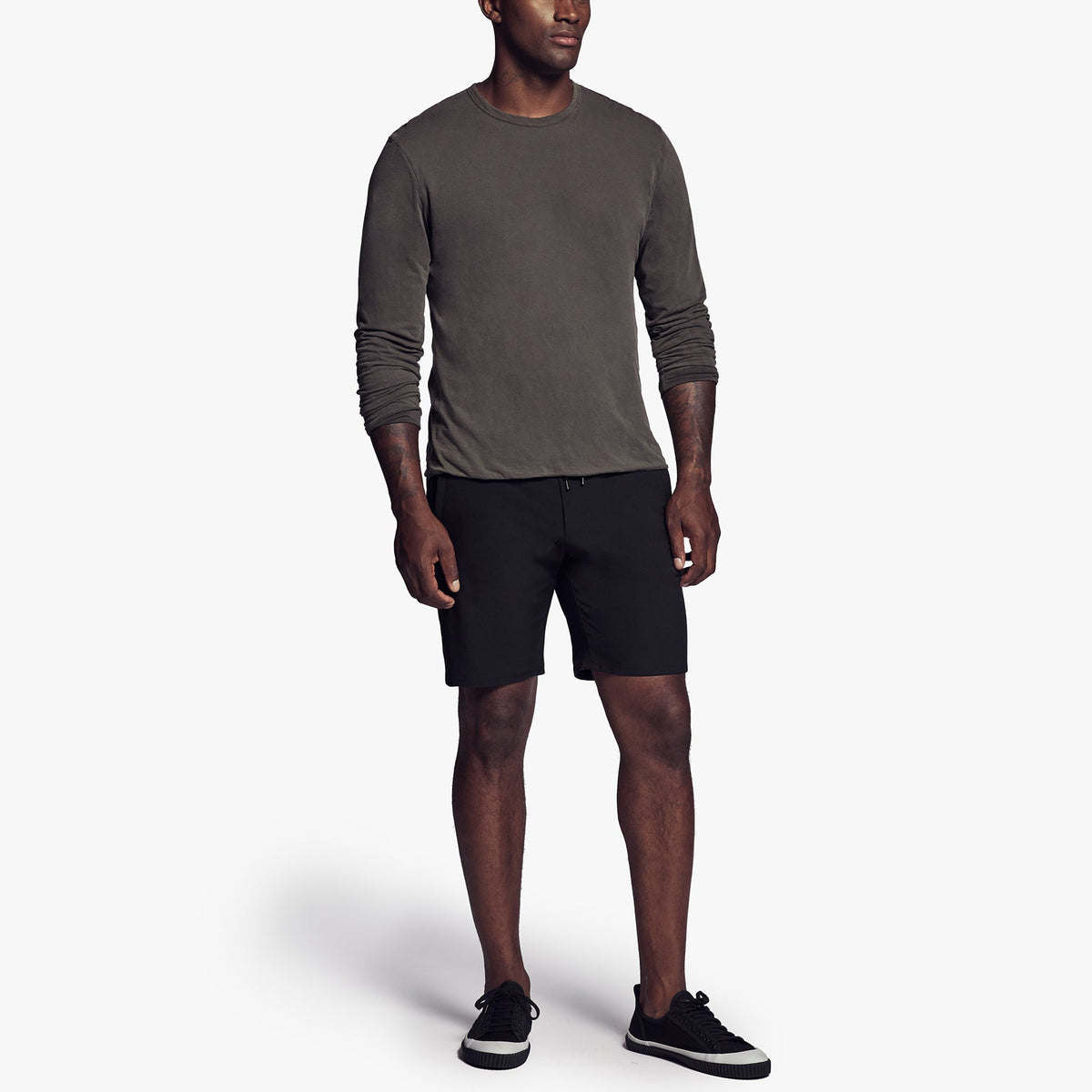 Double Layer Camo Lined Crew In Tent/Tent Camo | James Perse Los Angeles