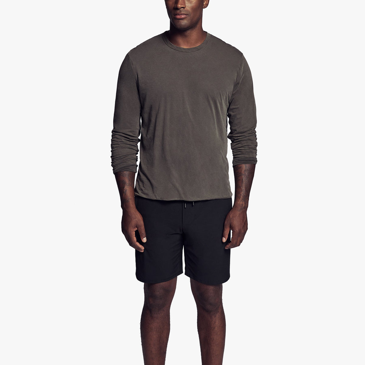 Double Layer Camo Lined Crew In Tent/Tent Camo | James Perse Los Angeles