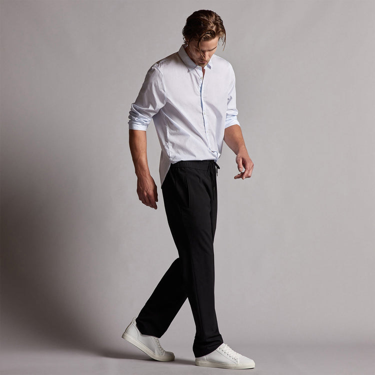 Poplin Striped Shirt in Light Blue Stripe | James Perse Los Angeles