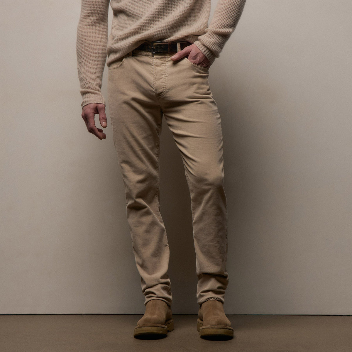 Corduroy 5 Pocket Pant in Stone Pigment | James Perse Los Angeles /mens