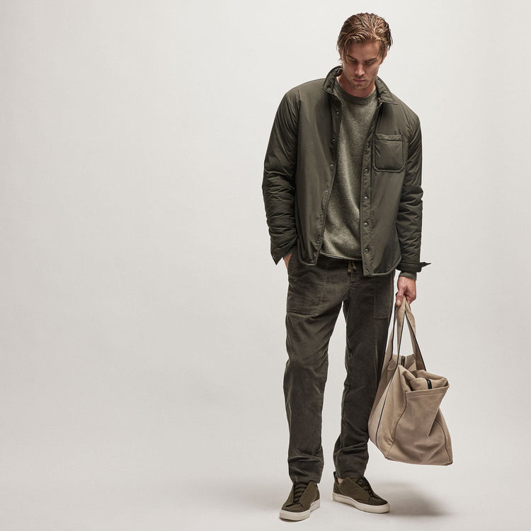Corduroy Utility Pant in Dark Olive Pigment | James Perse Los Angeles