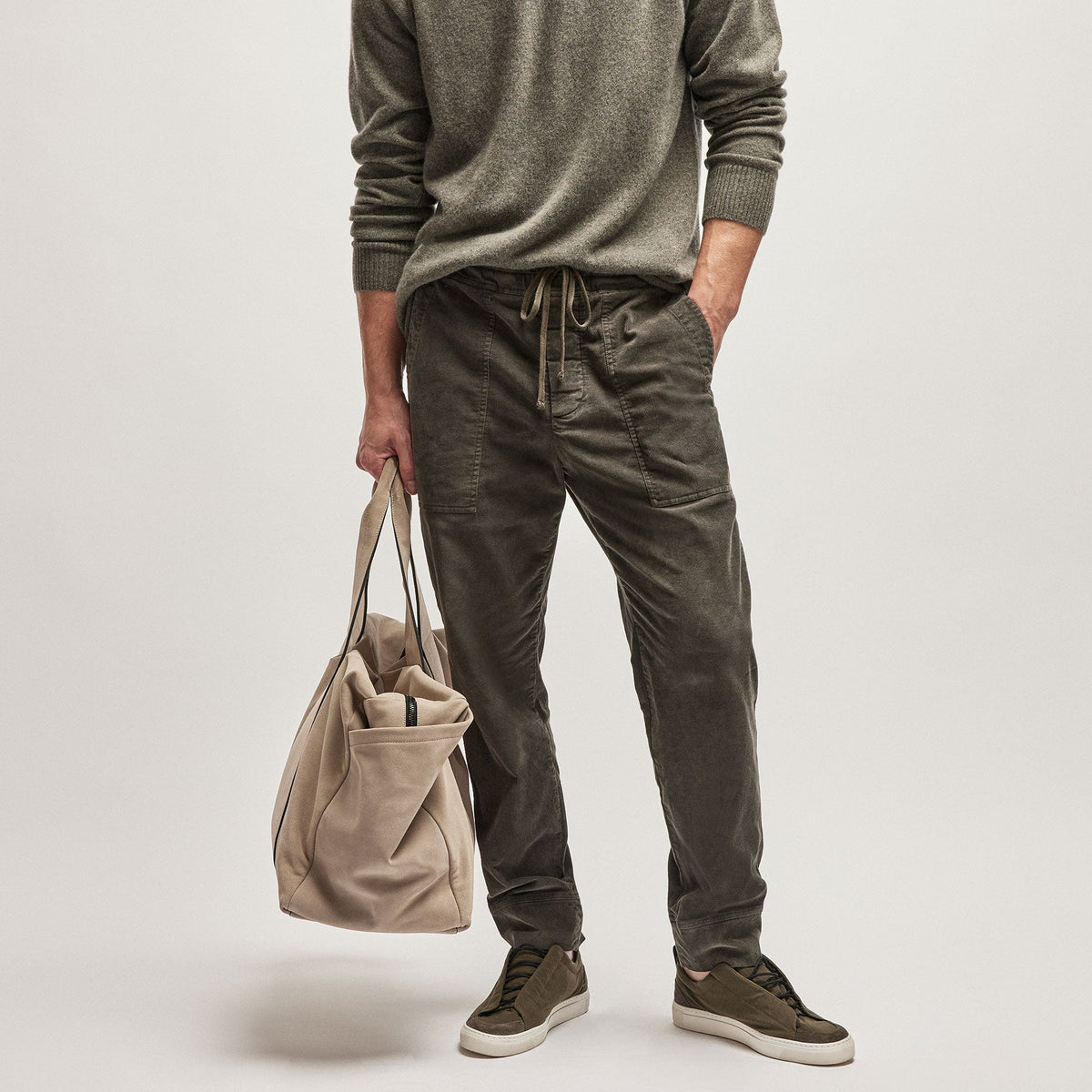 Corduroy Utility Pant in Dark Olive Pigment | James Perse Los Angeles