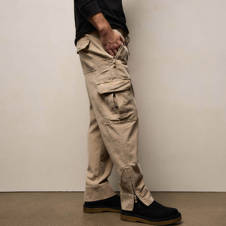 Corduroy Utility Pant in Light Khaki Pigment | James Perse Los Angeles