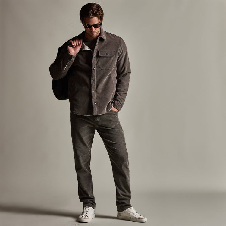 Corduroy Sherpa Lined Jacket in Burro | James Perse Los Angeles