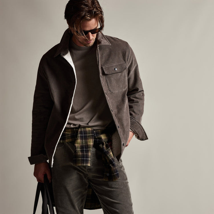 Corduroy Sherpa Lined Jacket in Burro | James Perse Los Angeles