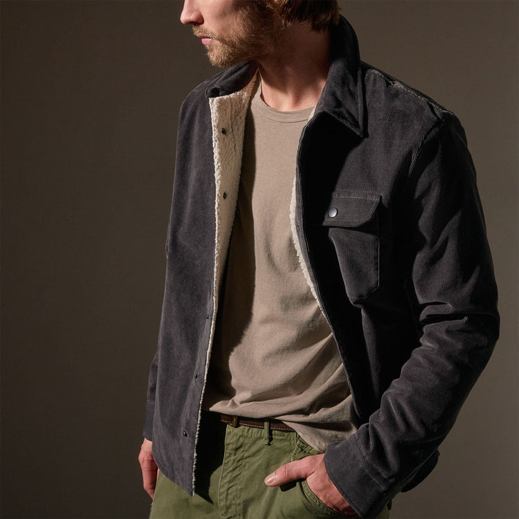 Corduroy Sherpa Jacket  in Magma | James Perse Los Angeles