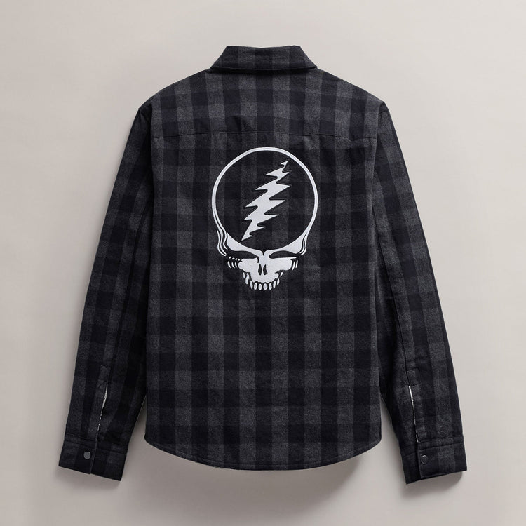 Men's Grateful Dead Sherpa Plaid Jacket in Flannel/Black | James Perse Los Angeles