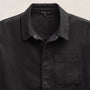 Herringbone Twill Shirting in Black | James Perse Los Angeles FLAT