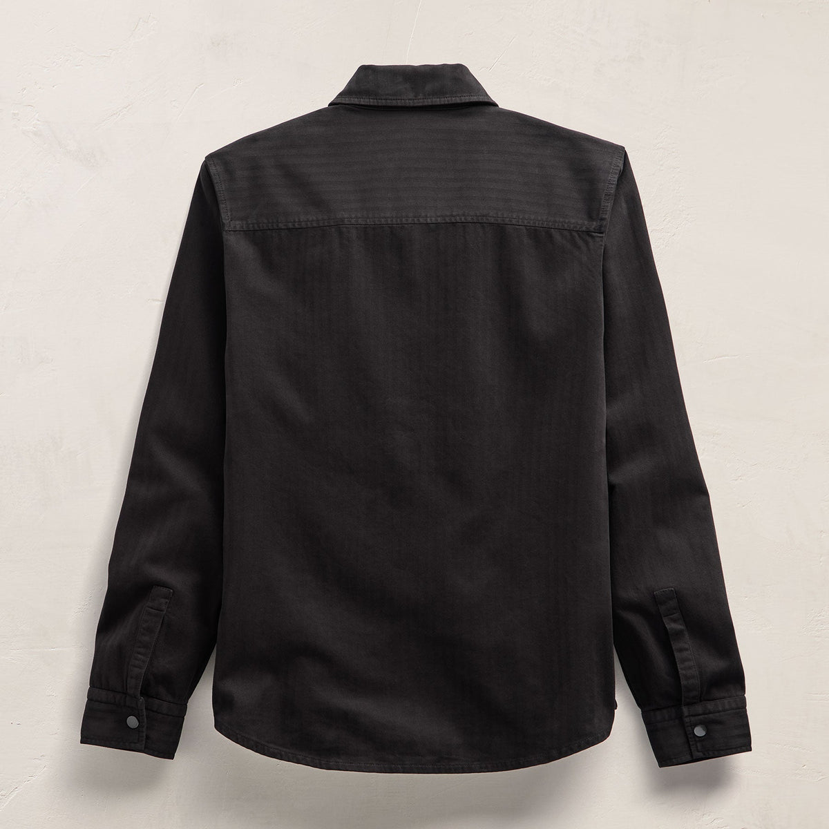 Herringbone Twill Shirting in Black | James Perse Los Angeles FLAT